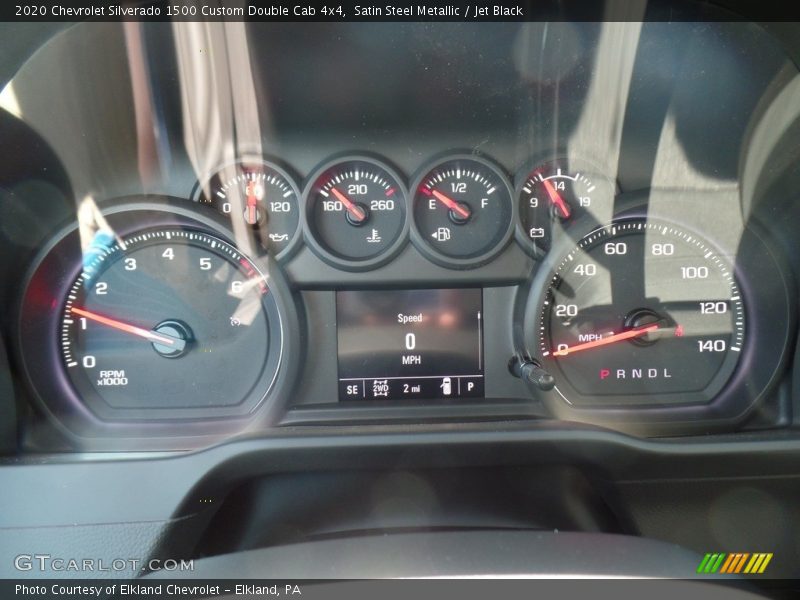 Satin Steel Metallic / Jet Black 2020 Chevrolet Silverado 1500 Custom Double Cab 4x4