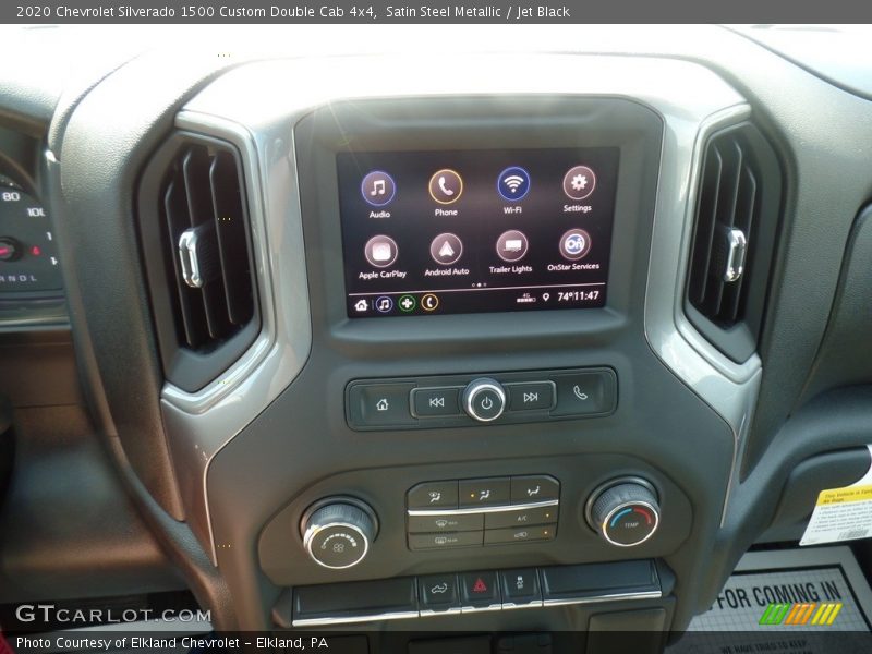 Satin Steel Metallic / Jet Black 2020 Chevrolet Silverado 1500 Custom Double Cab 4x4