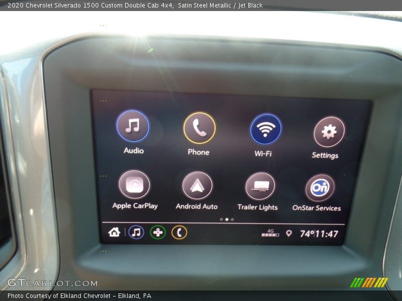 Satin Steel Metallic / Jet Black 2020 Chevrolet Silverado 1500 Custom Double Cab 4x4