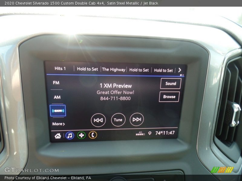 Satin Steel Metallic / Jet Black 2020 Chevrolet Silverado 1500 Custom Double Cab 4x4