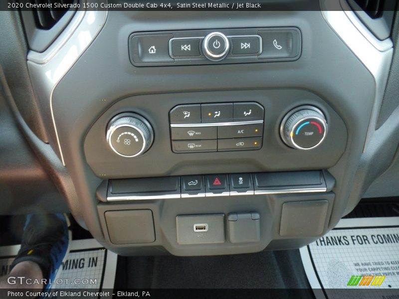 Satin Steel Metallic / Jet Black 2020 Chevrolet Silverado 1500 Custom Double Cab 4x4