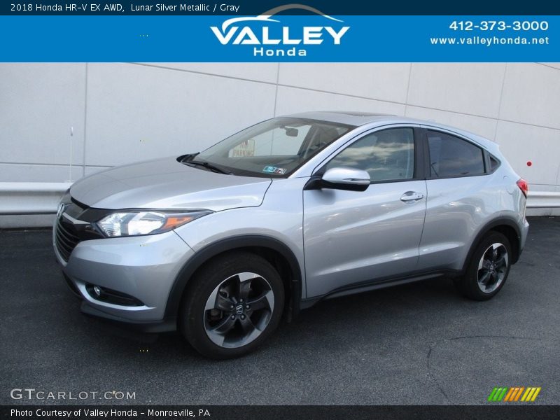 Lunar Silver Metallic / Gray 2018 Honda HR-V EX AWD