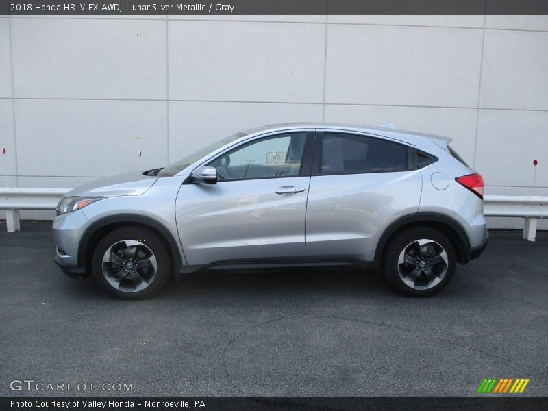 Lunar Silver Metallic / Gray 2018 Honda HR-V EX AWD
