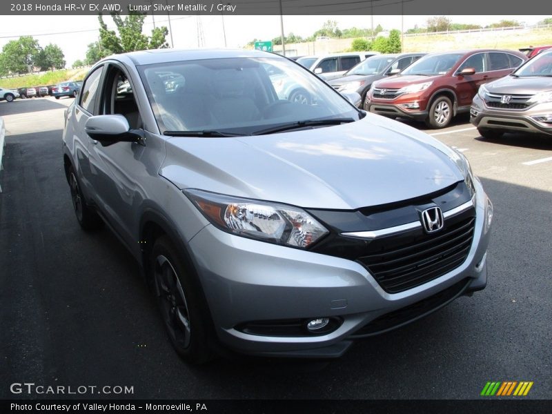 Lunar Silver Metallic / Gray 2018 Honda HR-V EX AWD