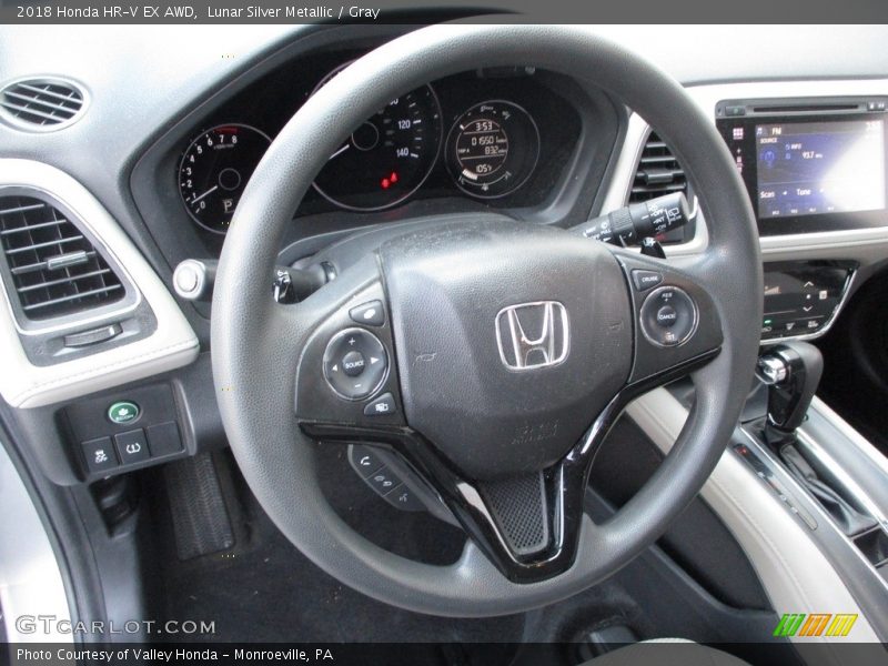 Lunar Silver Metallic / Gray 2018 Honda HR-V EX AWD