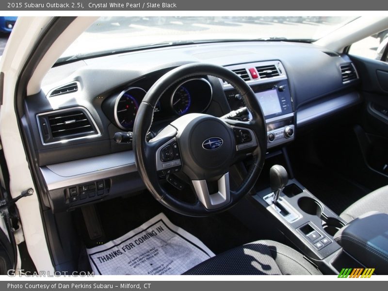 Crystal White Pearl / Slate Black 2015 Subaru Outback 2.5i