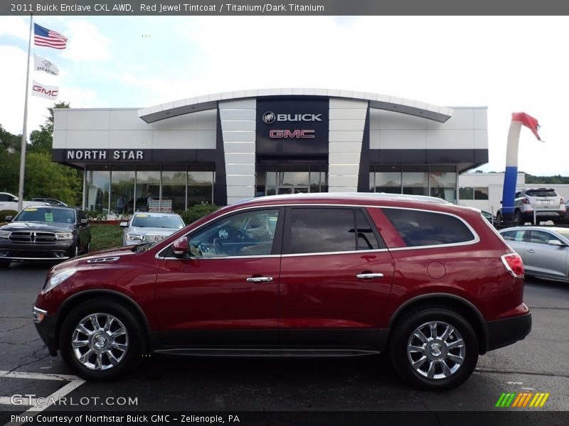 Red Jewel Tintcoat / Titanium/Dark Titanium 2011 Buick Enclave CXL AWD