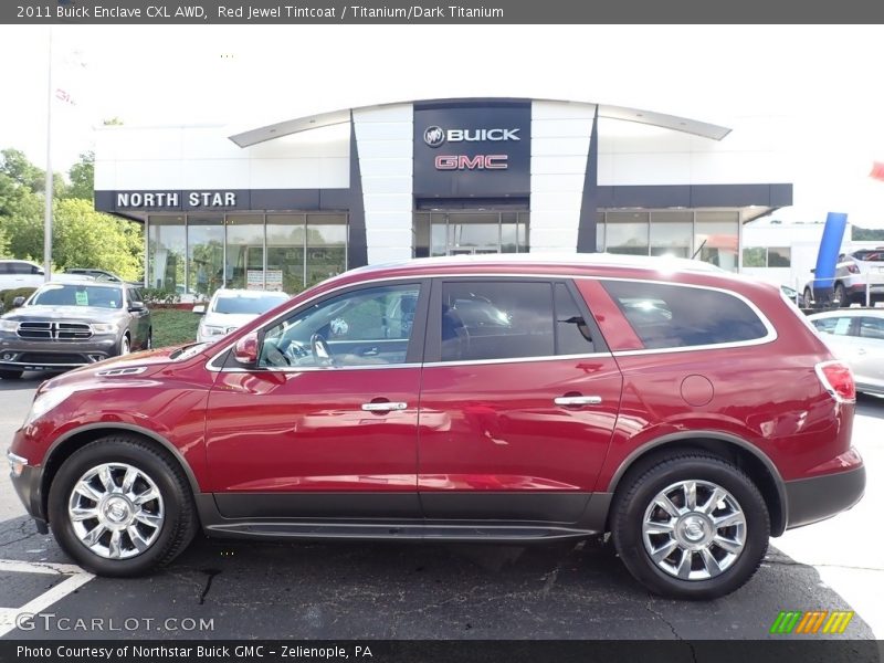 Red Jewel Tintcoat / Titanium/Dark Titanium 2011 Buick Enclave CXL AWD