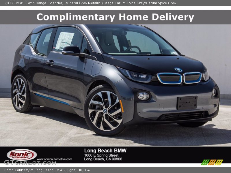 Mineral Grey Metallic / Mega Carum Spice Grey/Carum Spice Grey 2017 BMW i3 with Range Extender