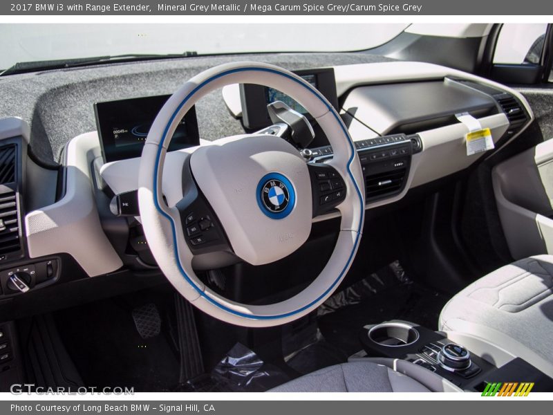 Mineral Grey Metallic / Mega Carum Spice Grey/Carum Spice Grey 2017 BMW i3 with Range Extender