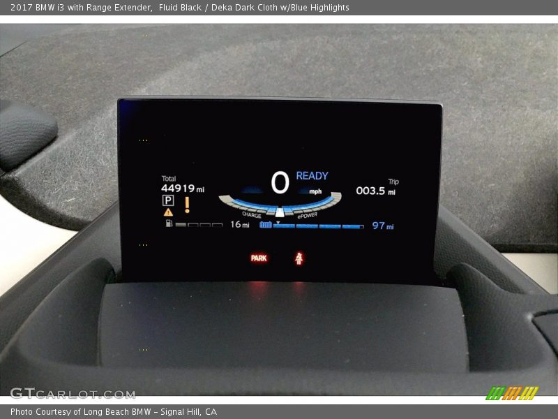 Fluid Black / Deka Dark Cloth w/Blue Highlights 2017 BMW i3 with Range Extender