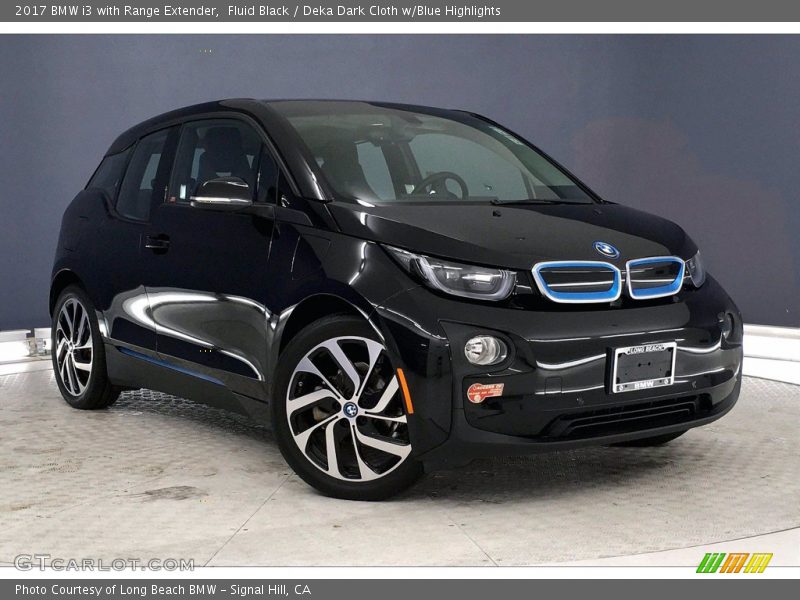 Fluid Black / Deka Dark Cloth w/Blue Highlights 2017 BMW i3 with Range Extender