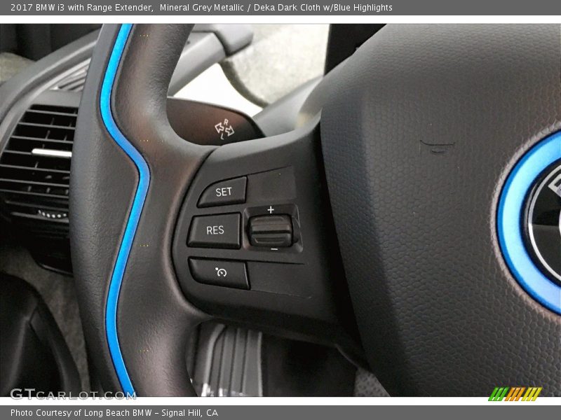 Mineral Grey Metallic / Deka Dark Cloth w/Blue Highlights 2017 BMW i3 with Range Extender