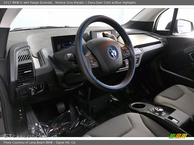 Mineral Grey Metallic / Deka Dark Cloth w/Blue Highlights 2017 BMW i3 with Range Extender