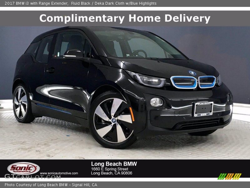 Fluid Black / Deka Dark Cloth w/Blue Highlights 2017 BMW i3 with Range Extender