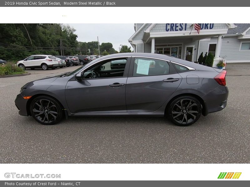 Modern Steel Metallic / Black 2019 Honda Civic Sport Sedan