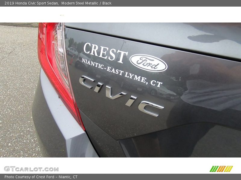 Modern Steel Metallic / Black 2019 Honda Civic Sport Sedan