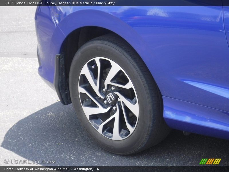 Aegean Blue Metallic / Black/Gray 2017 Honda Civic LX-P Coupe