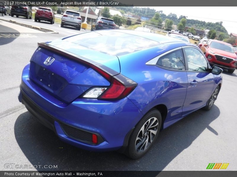 Aegean Blue Metallic / Black/Gray 2017 Honda Civic LX-P Coupe