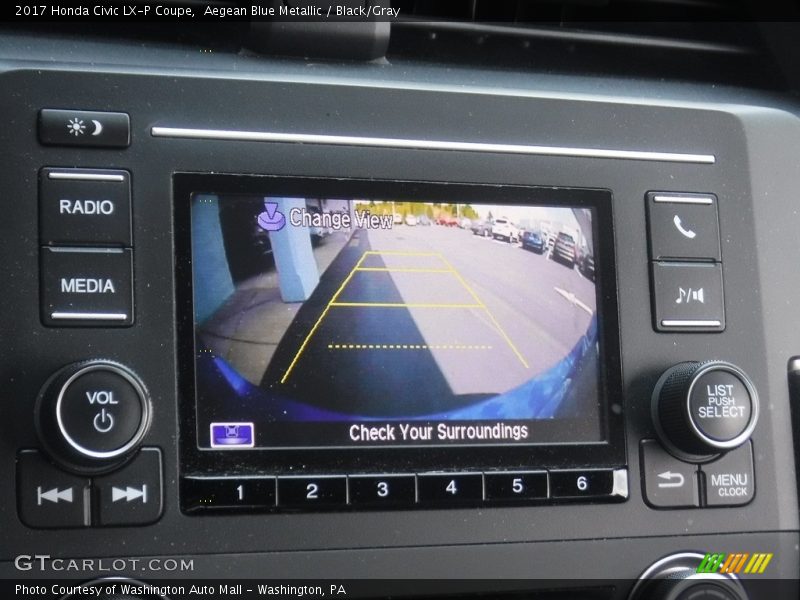 Aegean Blue Metallic / Black/Gray 2017 Honda Civic LX-P Coupe