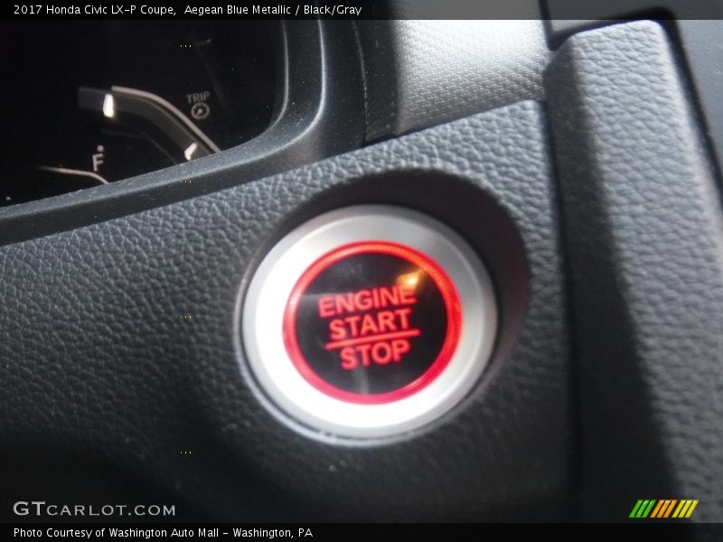 Aegean Blue Metallic / Black/Gray 2017 Honda Civic LX-P Coupe