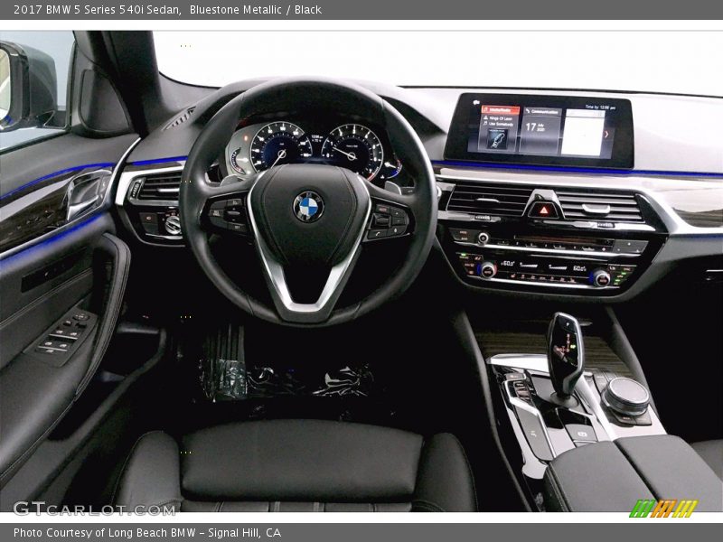 Bluestone Metallic / Black 2017 BMW 5 Series 540i Sedan