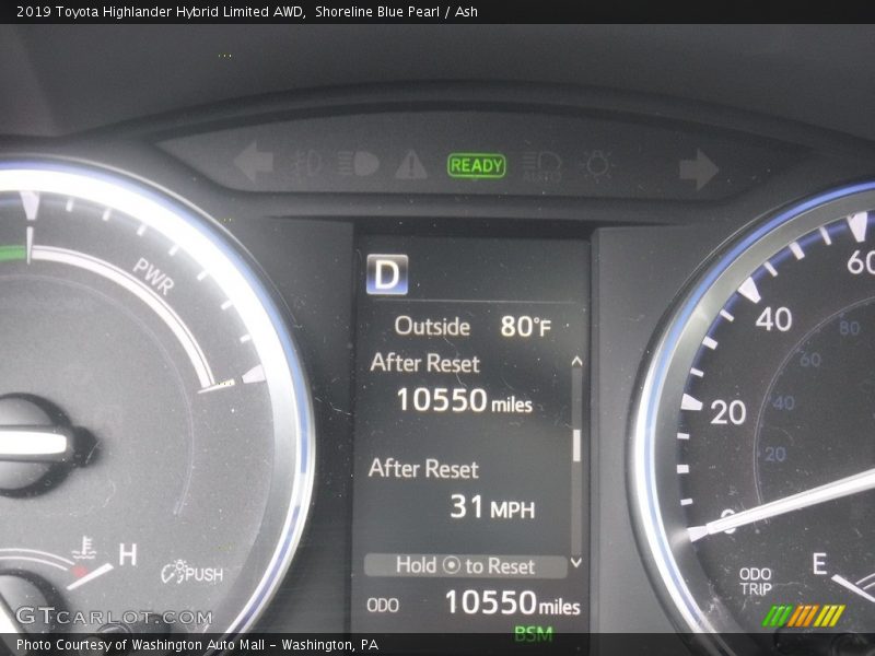 Shoreline Blue Pearl / Ash 2019 Toyota Highlander Hybrid Limited AWD