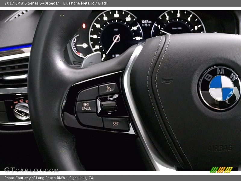 Bluestone Metallic / Black 2017 BMW 5 Series 540i Sedan