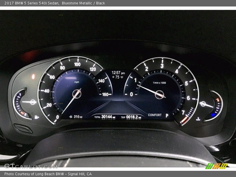 Bluestone Metallic / Black 2017 BMW 5 Series 540i Sedan