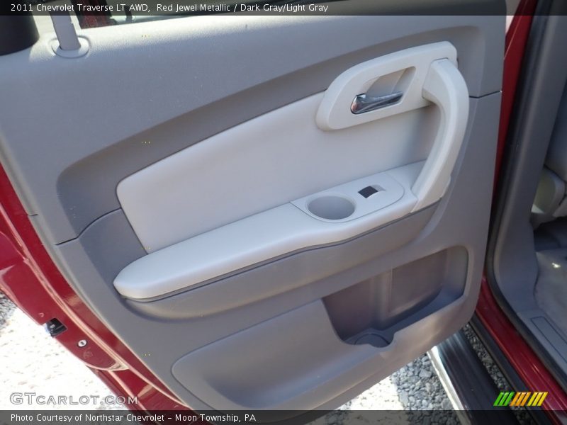 Red Jewel Metallic / Dark Gray/Light Gray 2011 Chevrolet Traverse LT AWD