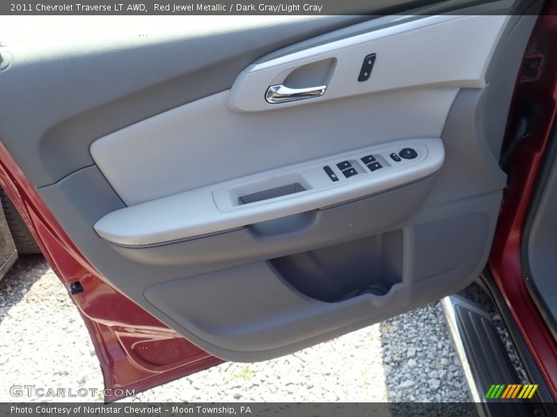 Red Jewel Metallic / Dark Gray/Light Gray 2011 Chevrolet Traverse LT AWD