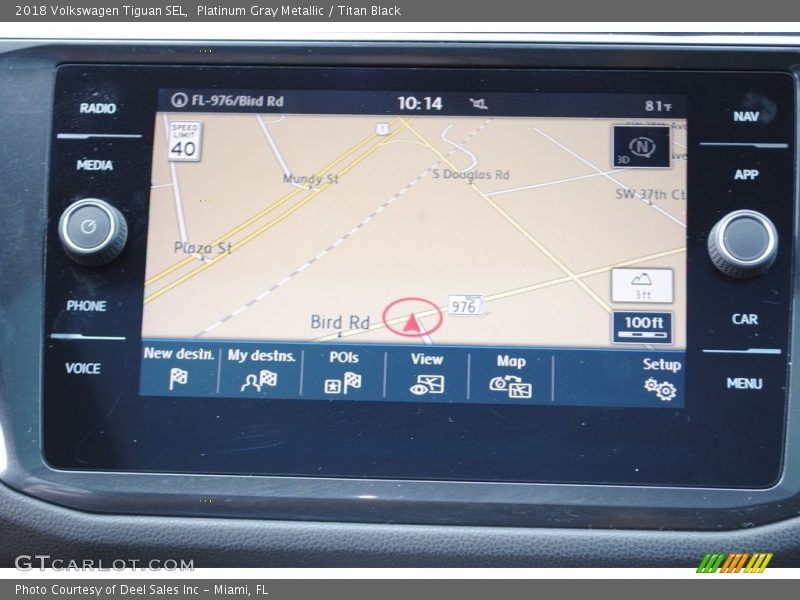 Navigation of 2018 Tiguan SEL
