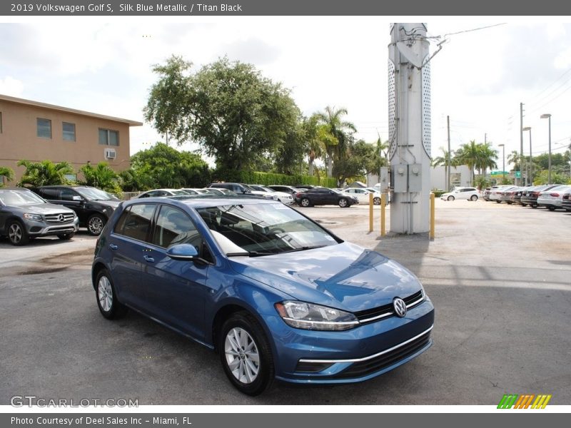 Silk Blue Metallic / Titan Black 2019 Volkswagen Golf S
