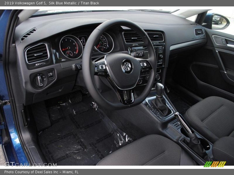 Silk Blue Metallic / Titan Black 2019 Volkswagen Golf S