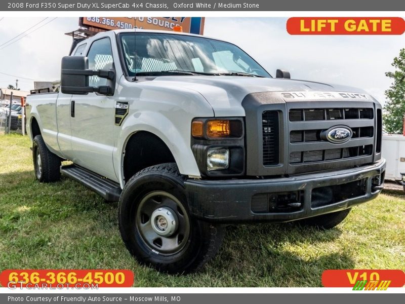 Oxford White / Medium Stone 2008 Ford F350 Super Duty XL SuperCab 4x4 Chassis