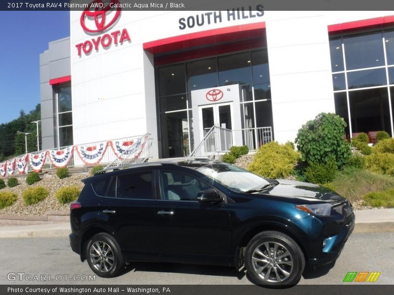 Galactic Aqua Mica / Black 2017 Toyota RAV4 Platinum AWD