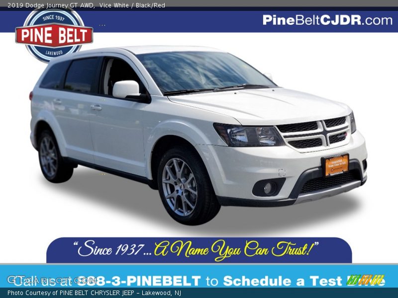 Vice White / Black/Red 2019 Dodge Journey GT AWD