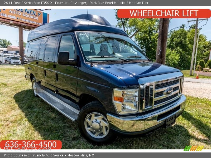 Dark Blue Pearl Metallic / Medium Flint 2011 Ford E Series Van E350 XL Extended Passenger