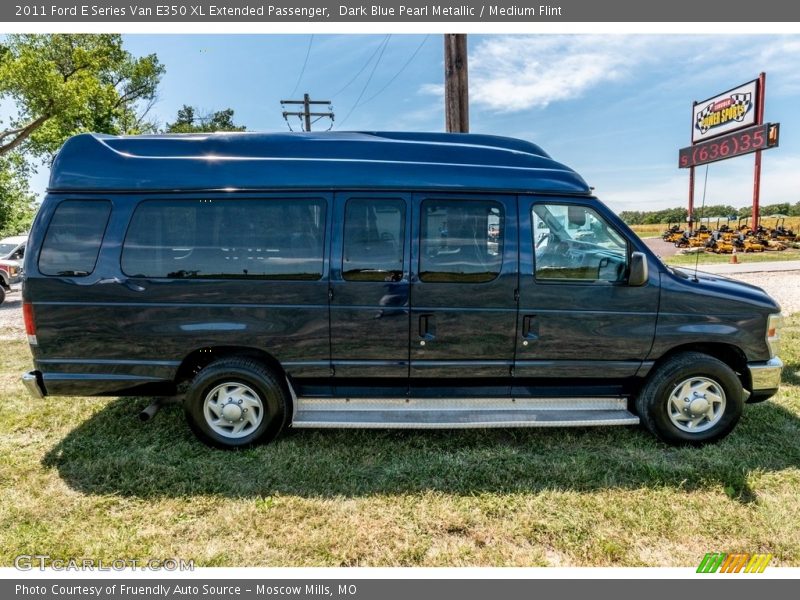 Dark Blue Pearl Metallic / Medium Flint 2011 Ford E Series Van E350 XL Extended Passenger