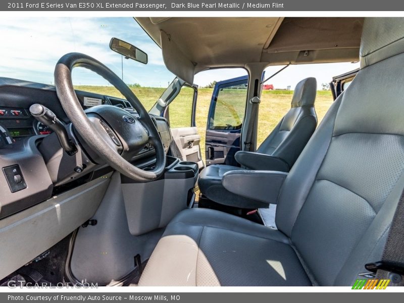 Dark Blue Pearl Metallic / Medium Flint 2011 Ford E Series Van E350 XL Extended Passenger