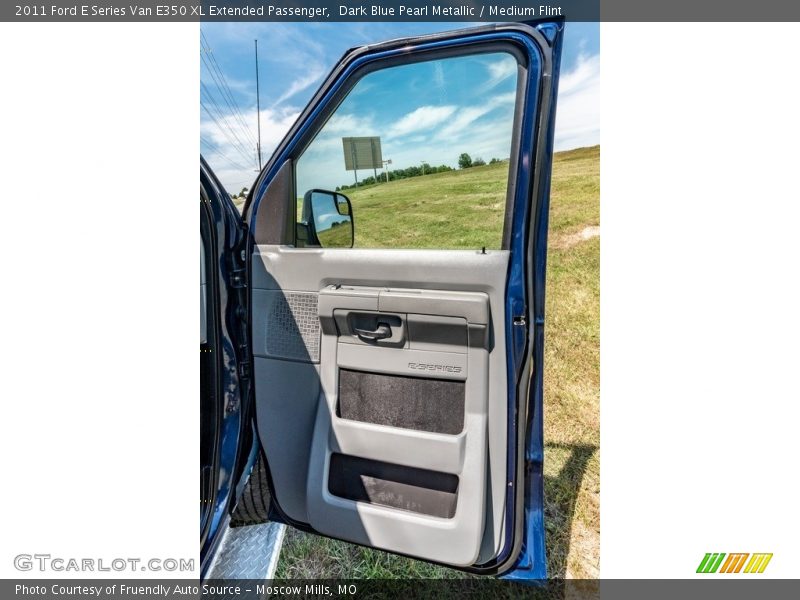 Dark Blue Pearl Metallic / Medium Flint 2011 Ford E Series Van E350 XL Extended Passenger