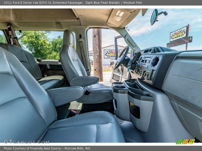 Dark Blue Pearl Metallic / Medium Flint 2011 Ford E Series Van E350 XL Extended Passenger