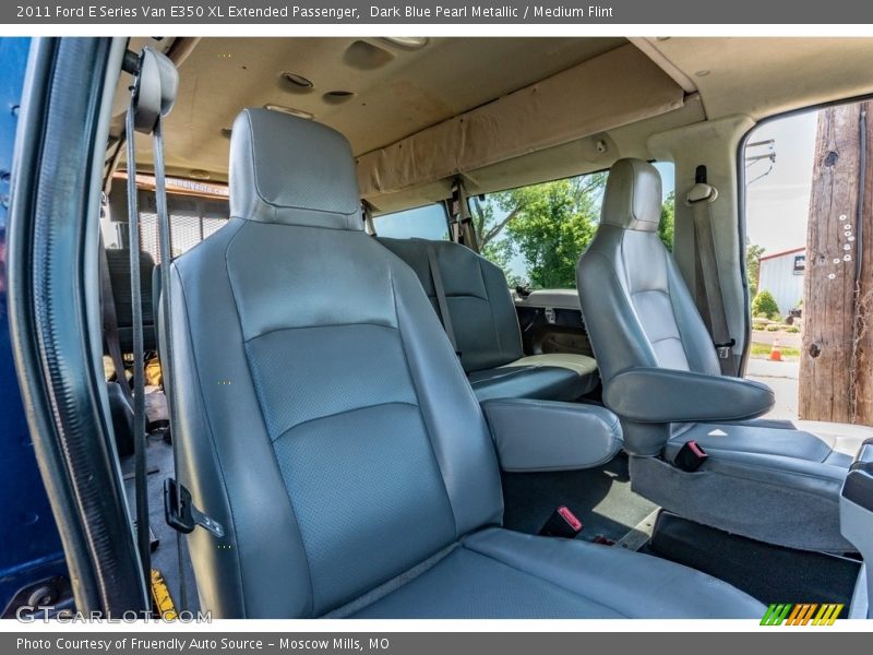 Dark Blue Pearl Metallic / Medium Flint 2011 Ford E Series Van E350 XL Extended Passenger