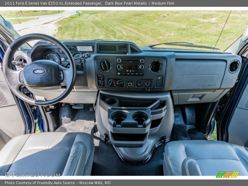 Dark Blue Pearl Metallic / Medium Flint 2011 Ford E Series Van E350 XL Extended Passenger