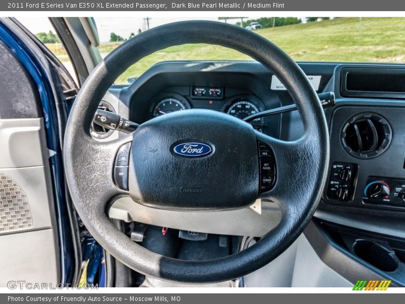 Dark Blue Pearl Metallic / Medium Flint 2011 Ford E Series Van E350 XL Extended Passenger
