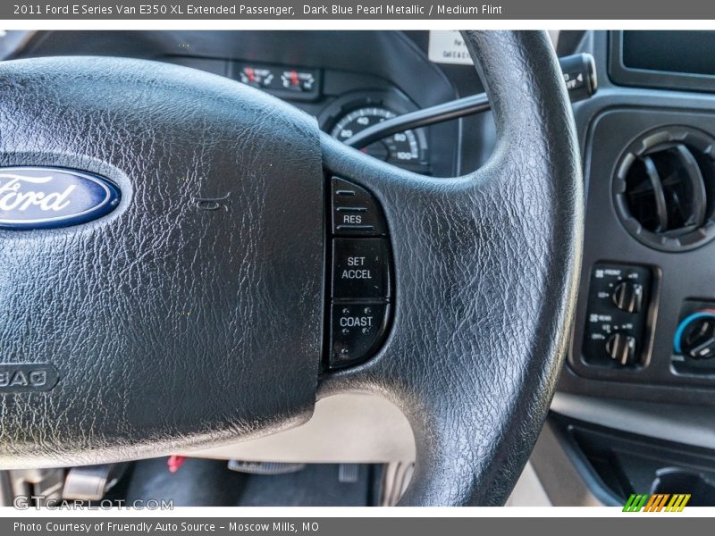 Dark Blue Pearl Metallic / Medium Flint 2011 Ford E Series Van E350 XL Extended Passenger