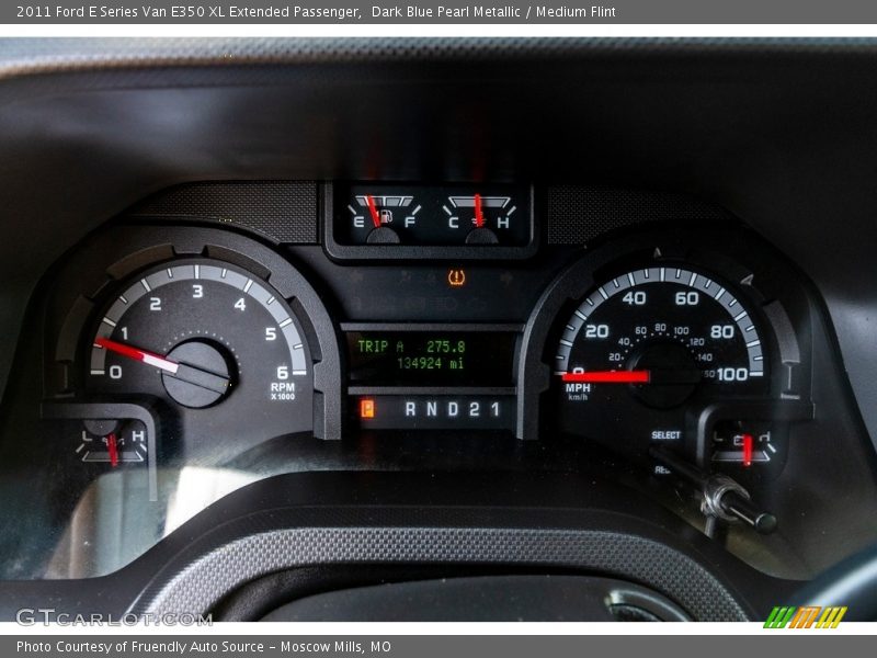 Dark Blue Pearl Metallic / Medium Flint 2011 Ford E Series Van E350 XL Extended Passenger