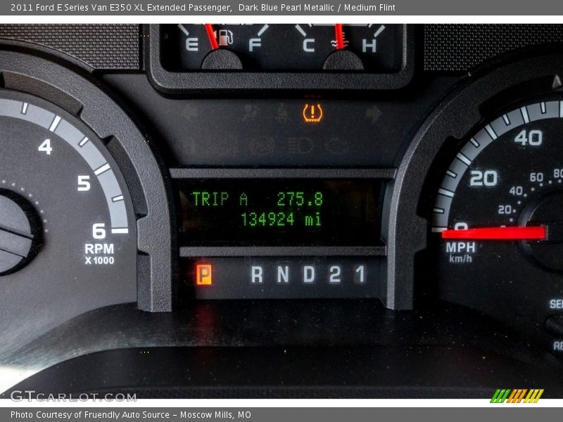 Dark Blue Pearl Metallic / Medium Flint 2011 Ford E Series Van E350 XL Extended Passenger