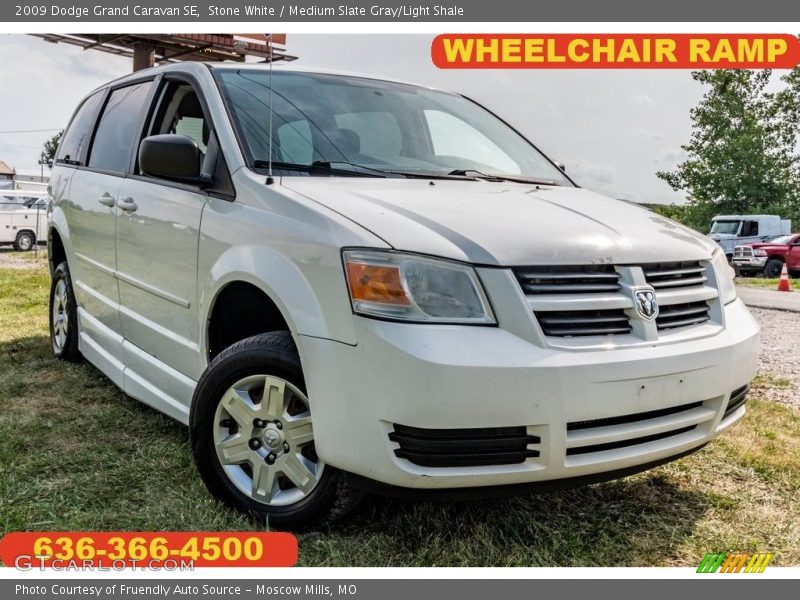 Stone White / Medium Slate Gray/Light Shale 2009 Dodge Grand Caravan SE