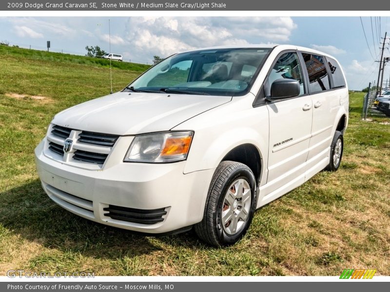 Stone White / Medium Slate Gray/Light Shale 2009 Dodge Grand Caravan SE